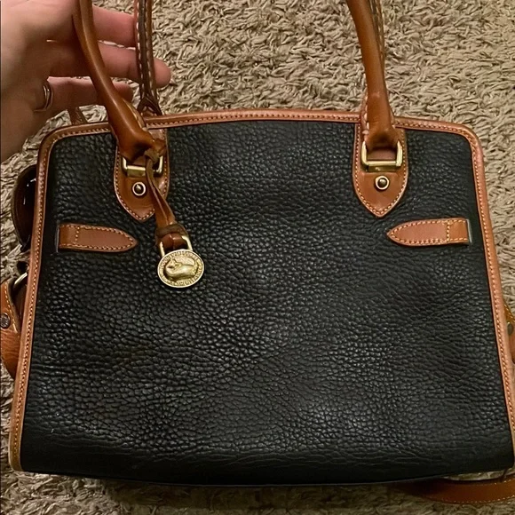 Dooney & Bourke Black and Brown Leather Handbag - Picture 3 of 5